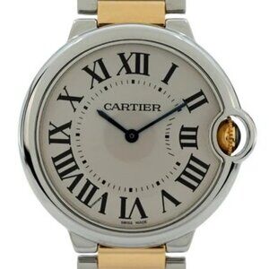 Cartier 36mm Midsize Ballon Bleu Two Tone Swiss Quartz Watch 3005 Ref: W69008Z3!